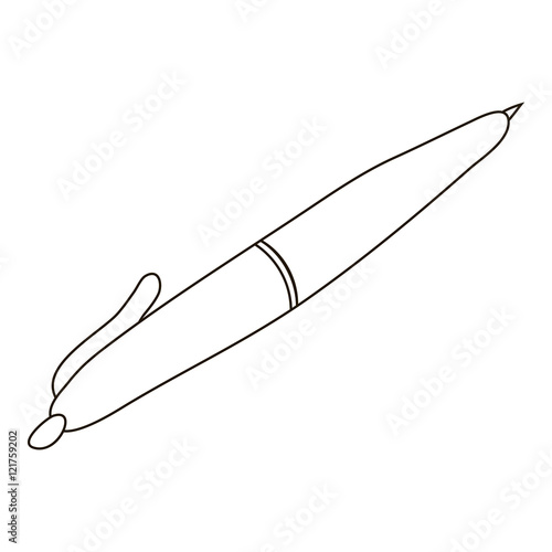 Pen icon in outline style isolated on white background. Writing symbol vector illustration