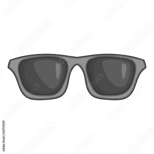 Summer glasses icon in black monochrome style isolated on white background. Sun protection symbol vector illustration