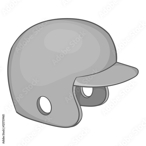 Sports helmet icon in black monochrome style isolated on white background. Headwear symbol vector illustration