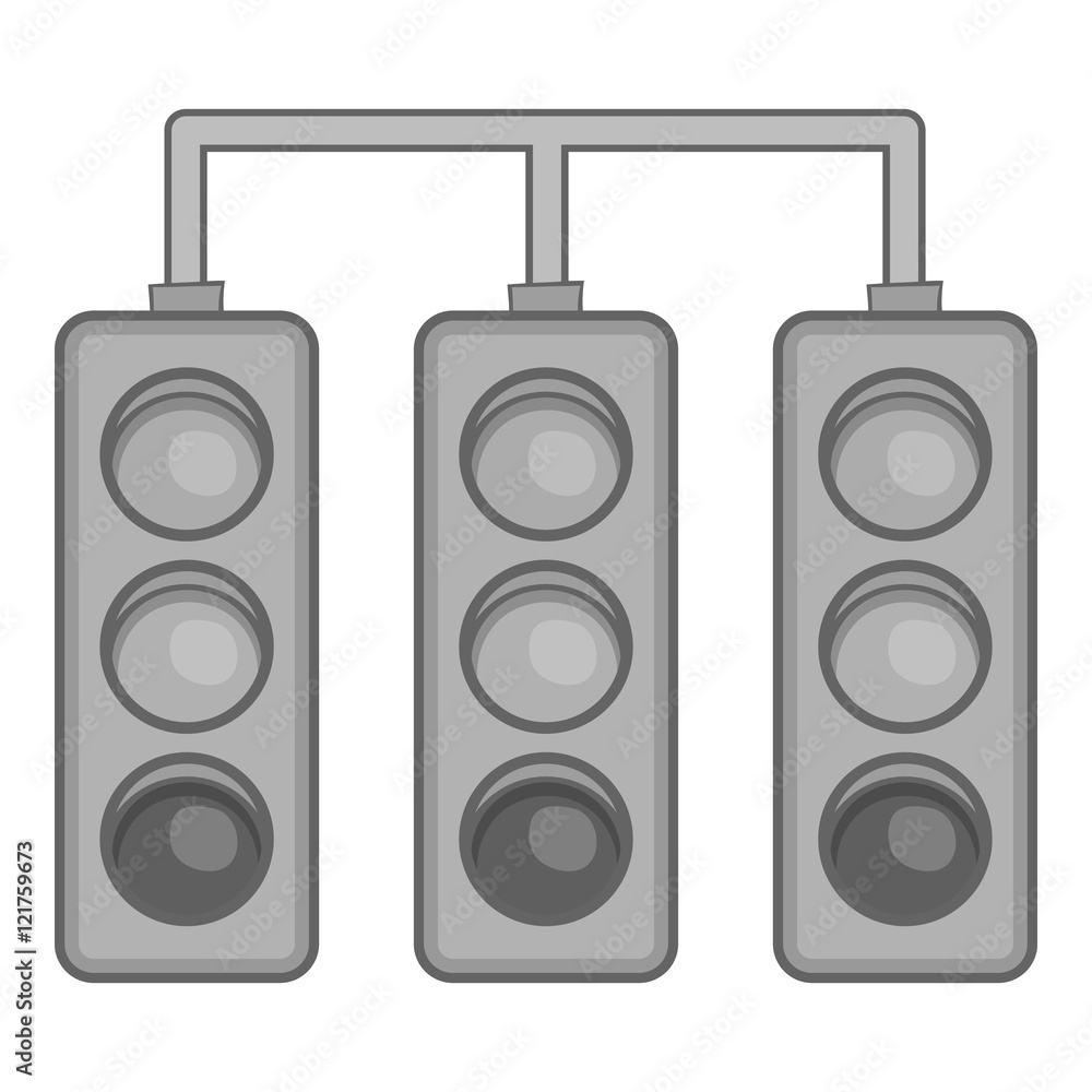 Racing traffic lights icon in black monochrome style isolated on white background. Race symbol vector illustration Racing traffic lights icon in black monochrome style isolated on white background. Race symbol vector illustration