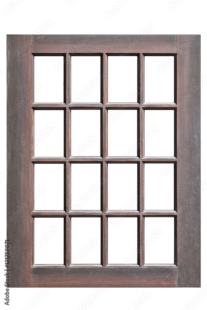Wood window frame isolated on white background Wood window frame isolated on white background