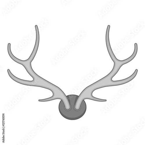 Deer antler icon in black monochrome style isolated on white background. Trophy symbol vector illustration