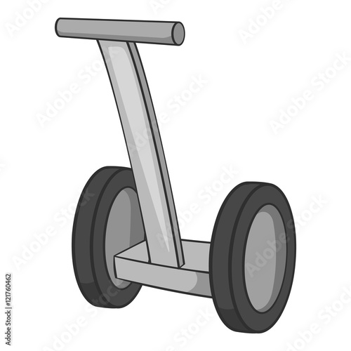 Segway icon in black monochrome style isolated on white background. Transport symbol vector illustration