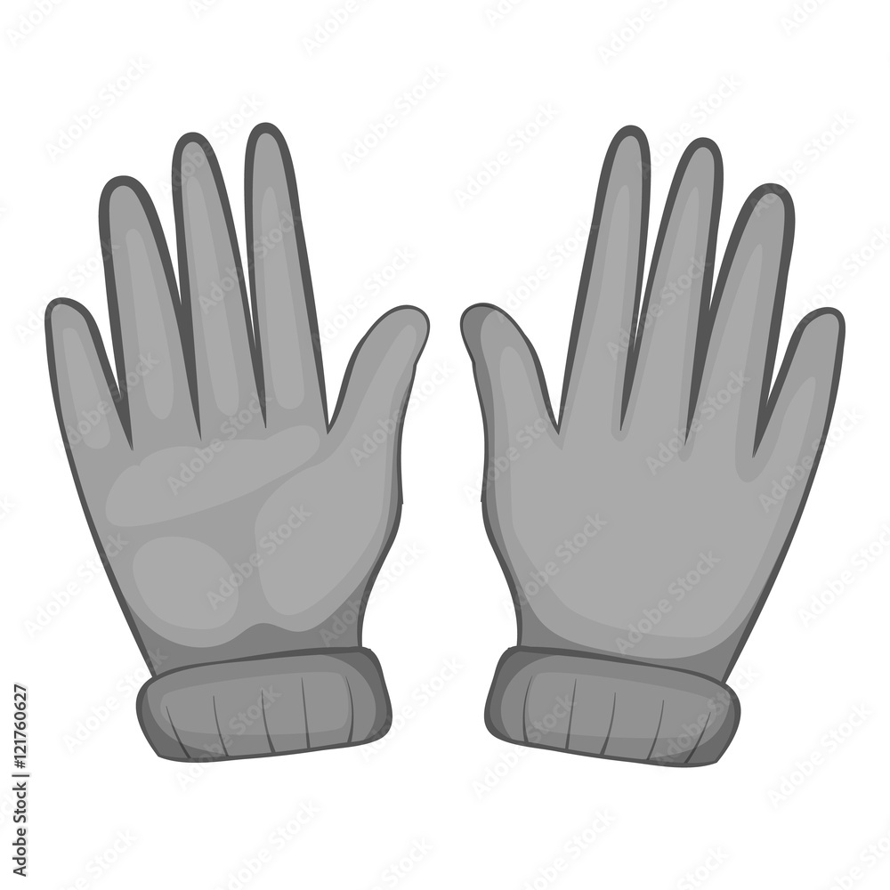 Obraz premium Winter gloves icon in black monochrome style isolated on white background. Accessory symbol vector illustration