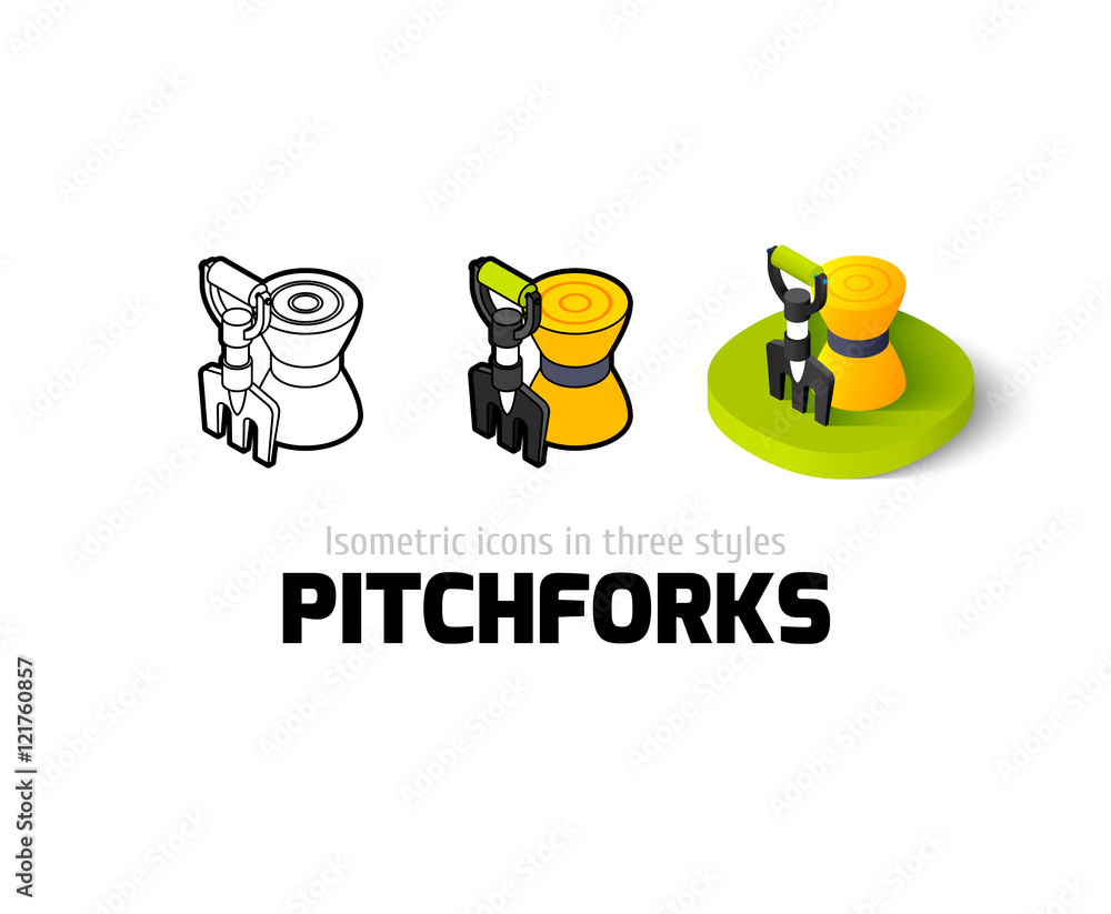 Fototapeta premium Pitchforks icon in different style