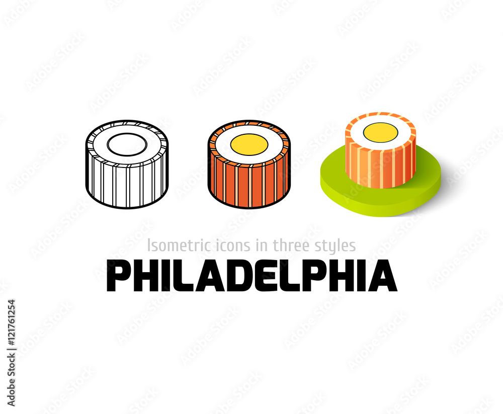 Philadelphia icon in different style Philadelphia icon in different style