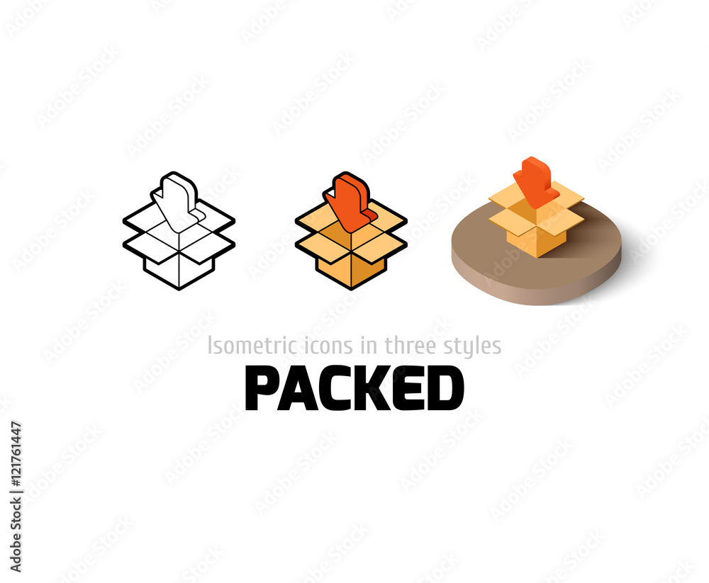 Packed icon in different style Packed icon in different style