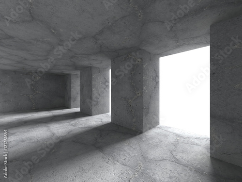 Abstract architecture background. Concrete empty room interior