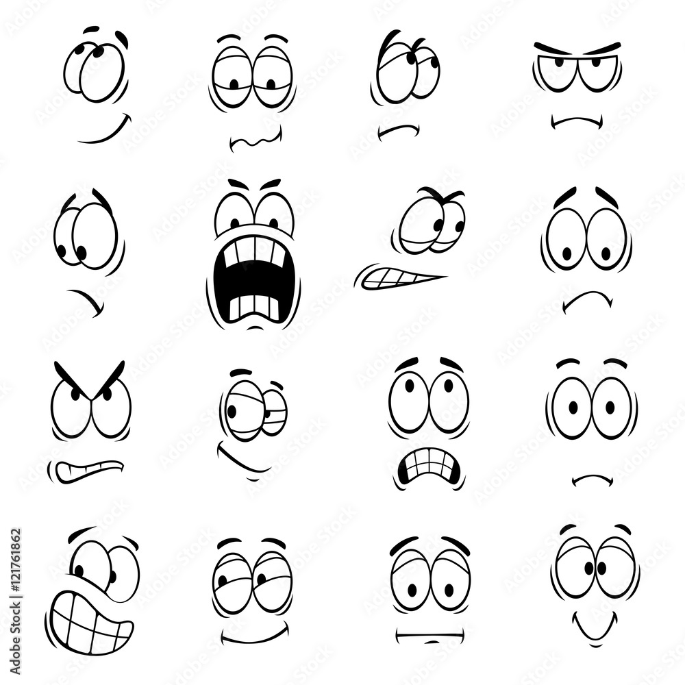 Obraz premium Human cartoon eyes emoticons symbols