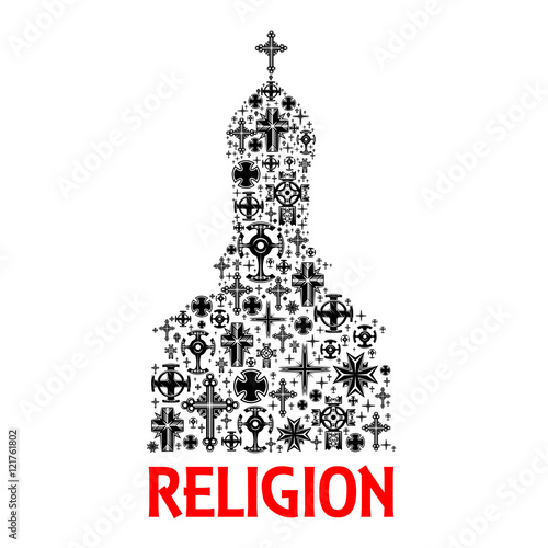 Church icon. Religion cross christianity symbols