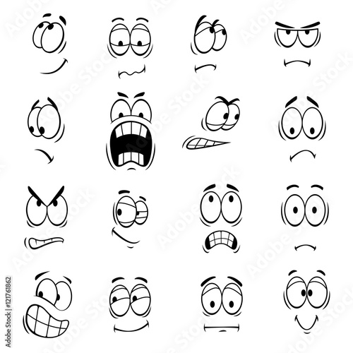 Human cartoon eyes emoticons symbols