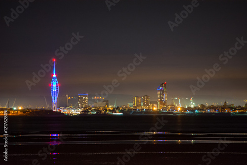 Spinnaker Tower and Portsmouth City Skyline at Night