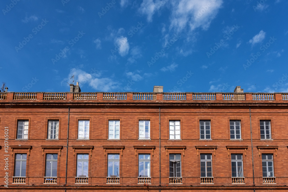 Brick buildings in Toulouse, France. 