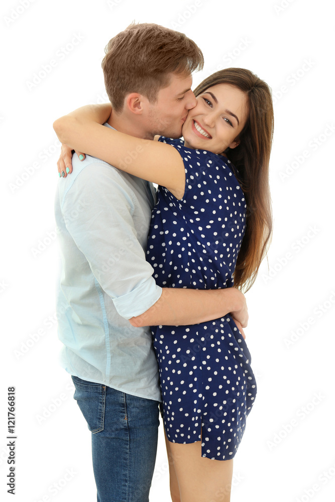 Beautiful young couple isolated on white Beautiful young couple isolated on white