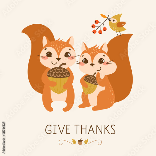 Cute Thanksgiving squirrels