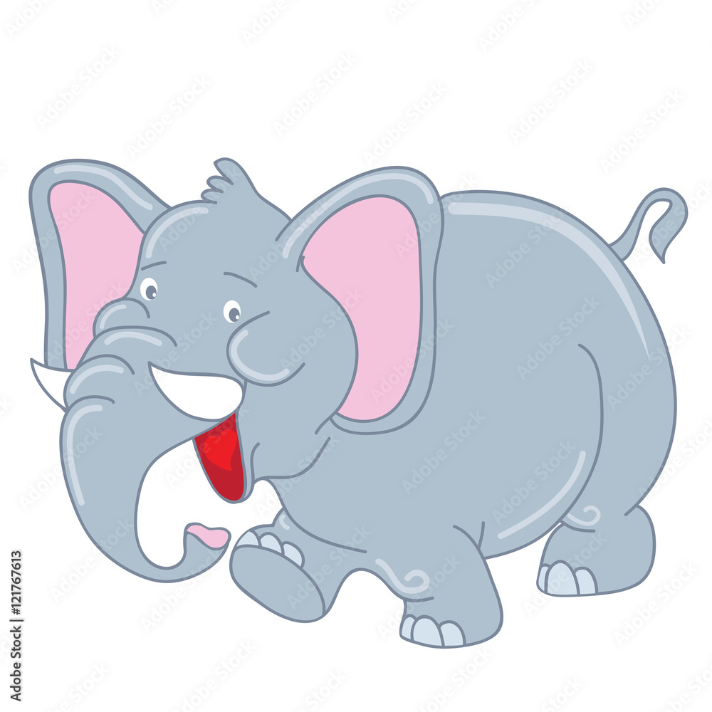Funny elephant cartoon vector illustration