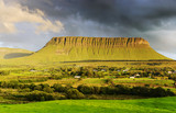 Mountain benbulben in the background of thunderclouds. County Sligo. Ireland