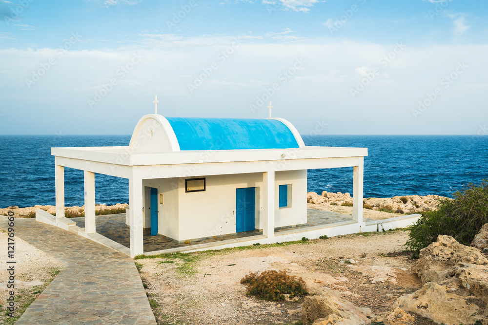 Fototapeta premium Church of Saint Thecla on the Mediterranean sea. Cyprus