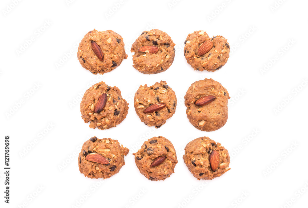 almond cookies on white