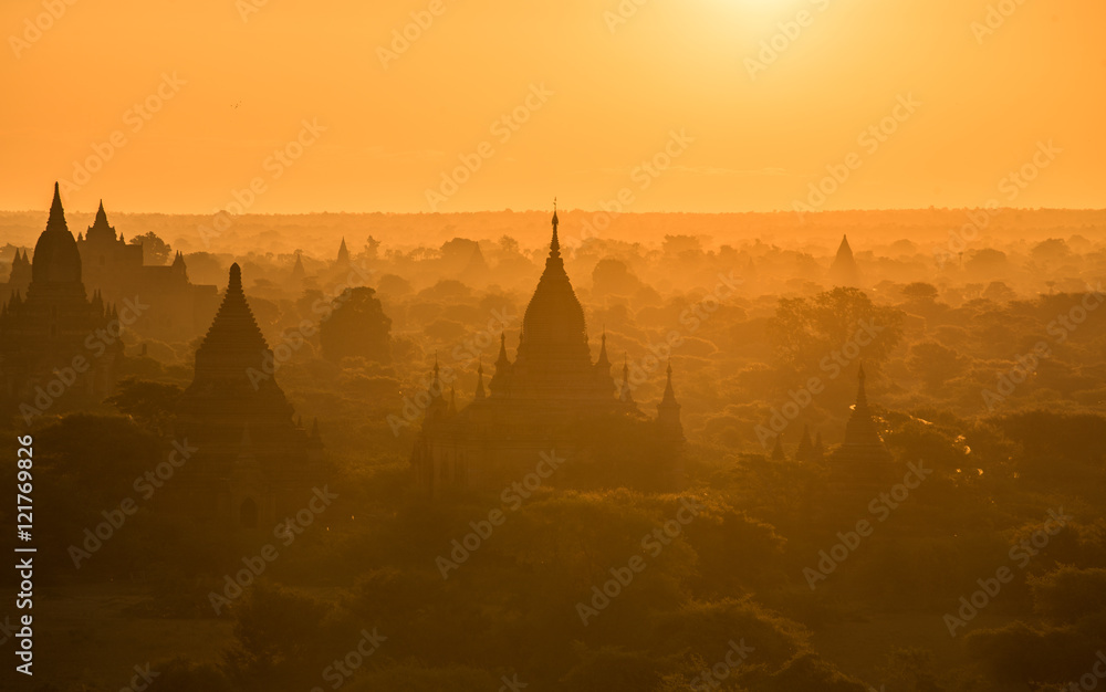 Rise of Bagan the old archaeology zone in Myanmar.