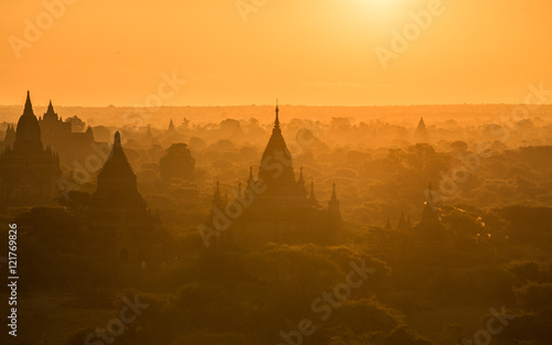 Rise of Bagan the old archaeology zone in Myanmar.