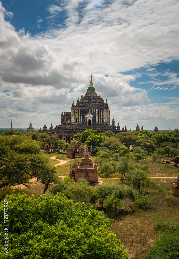 Thatbyinnyu temple is a famous temple located in Bagan (formerly Pagan), built in the mid-12th century during the reign of King Alaungsithu.