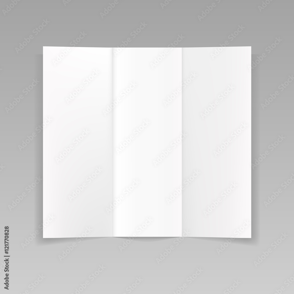 Folded realistic blank sheet of paper mockup
