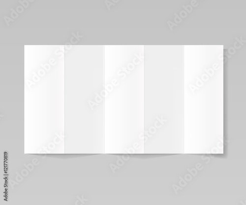 Folded realistic blank sheet of paper mockup