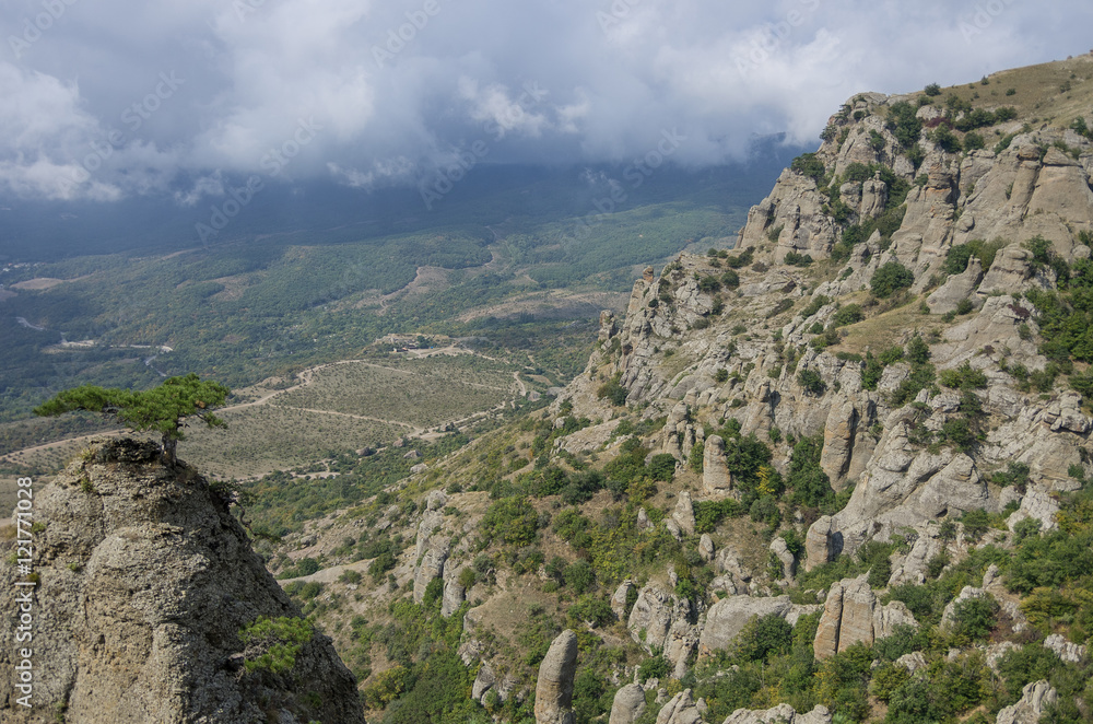 The rock formations of the Demerdji mountain. Valley of Ghos.