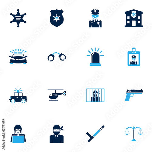 police icons set
