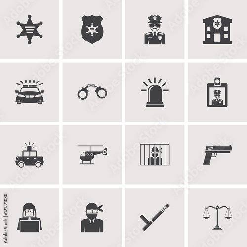 police icons set