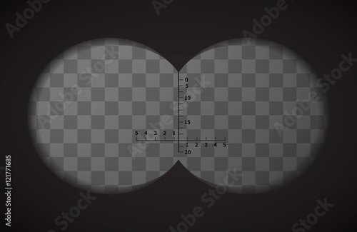 View from the binoculars on transparent background photo