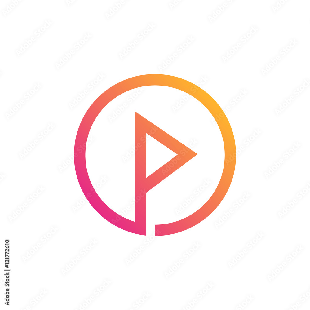 letter P inside circle letter P inside circle