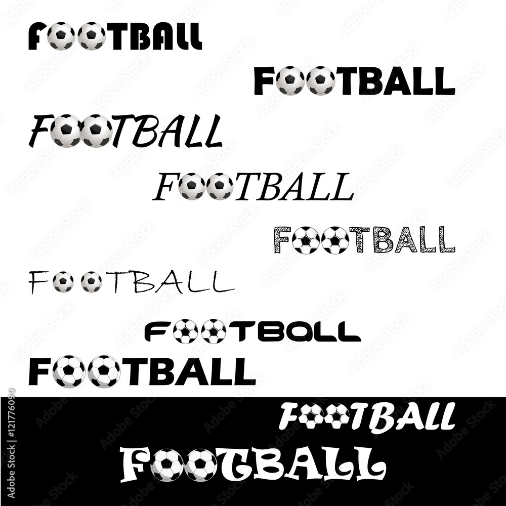 Obraz premium Football text for logo the team and the cup