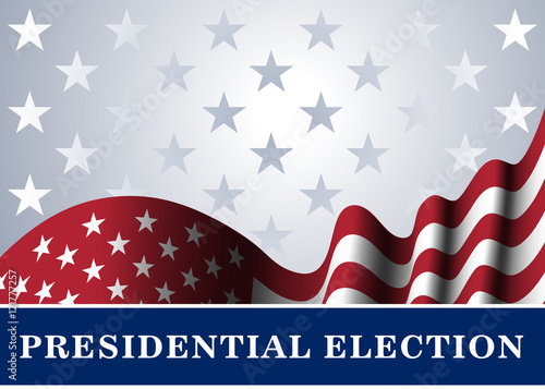 American flag, for 4th July, Independence Day celebration, Presidential Election, vote. Patriotic realistic graphics. National design. Symbol the United State of America. Vector illustration