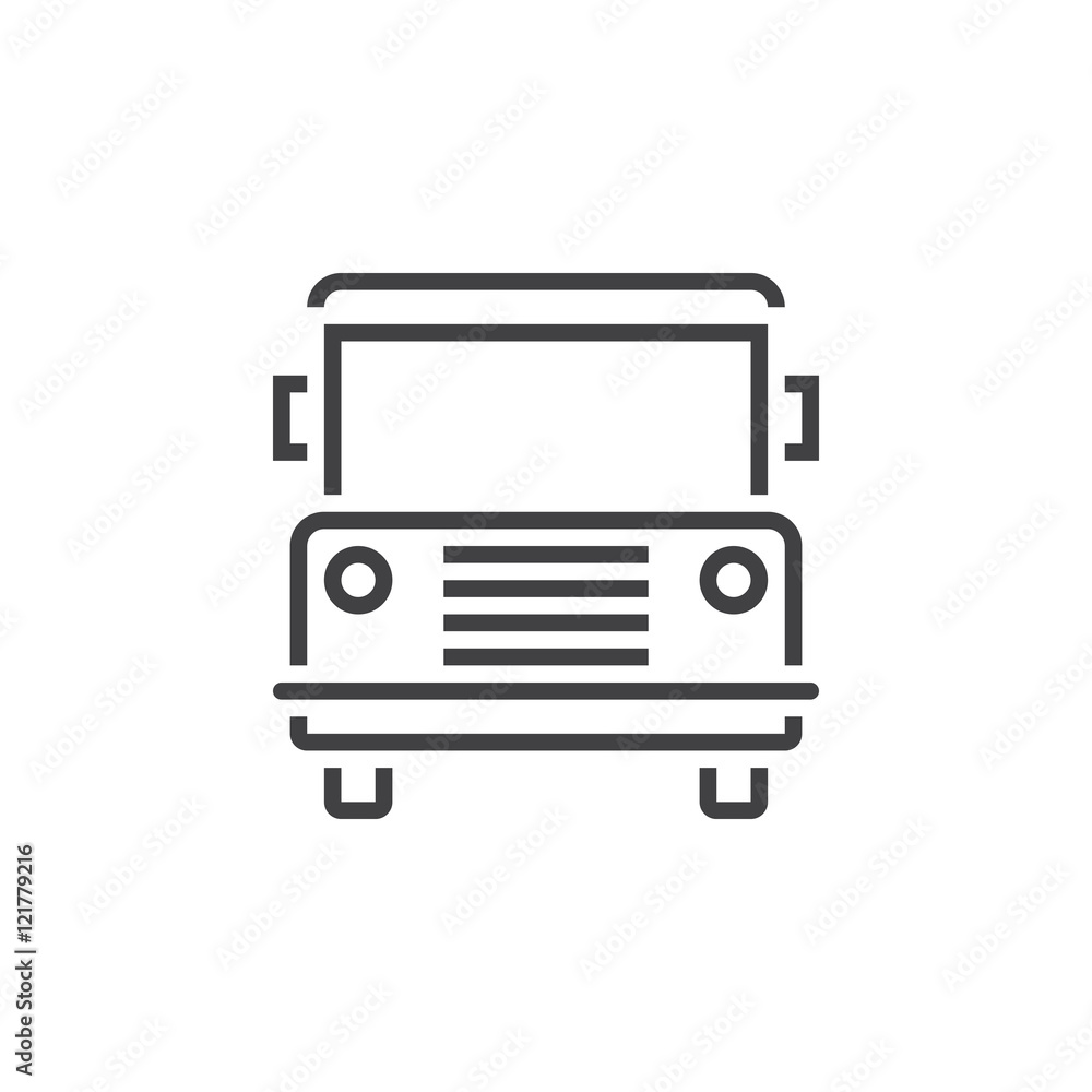 bus line icon, public transport outline vector sign, linear pictogram isolated on white, logo illustration bus line icon, public transport outline vector sign, linear pictogram isolated on white, logo illustration