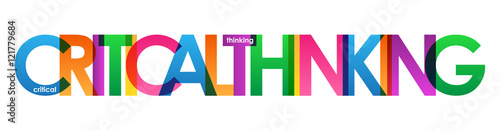 CRITICAL THINKING overlapping vector letters icon