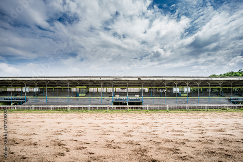 Old wooden grandstand of racecourse