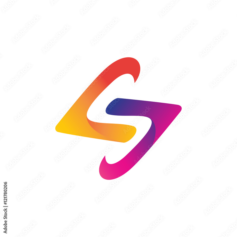 letter s logo red green and yellow ribbon letter s logo red green and yellow ribbon