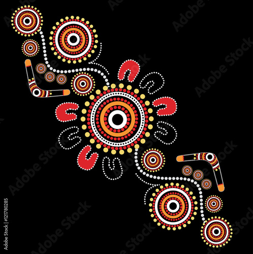 Illustration based on aboriginal style of dot painting