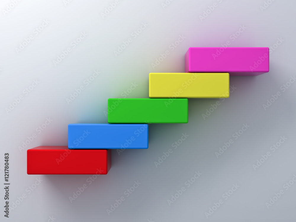 Abstract stairs or steps concept on white wall background with shadow 3D rendering Abstract stairs or steps concept on white wall background with shadow 3D rendering