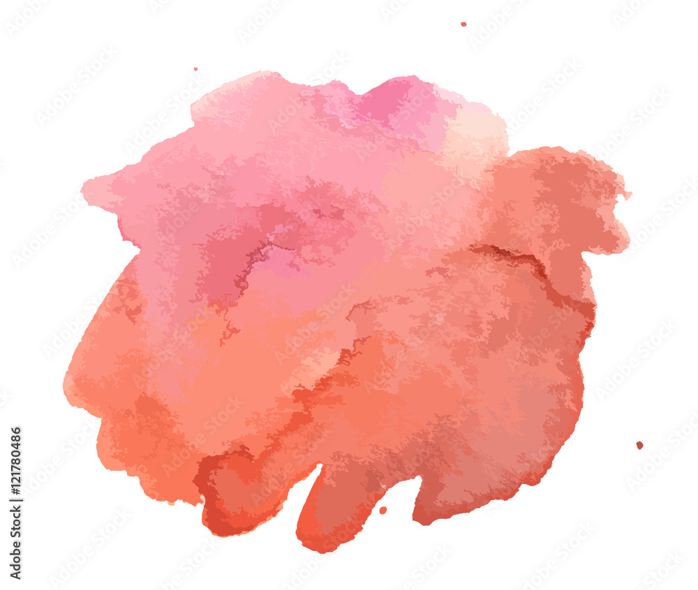 Watercolor pink paint. Colorful paint illustration for decoration.