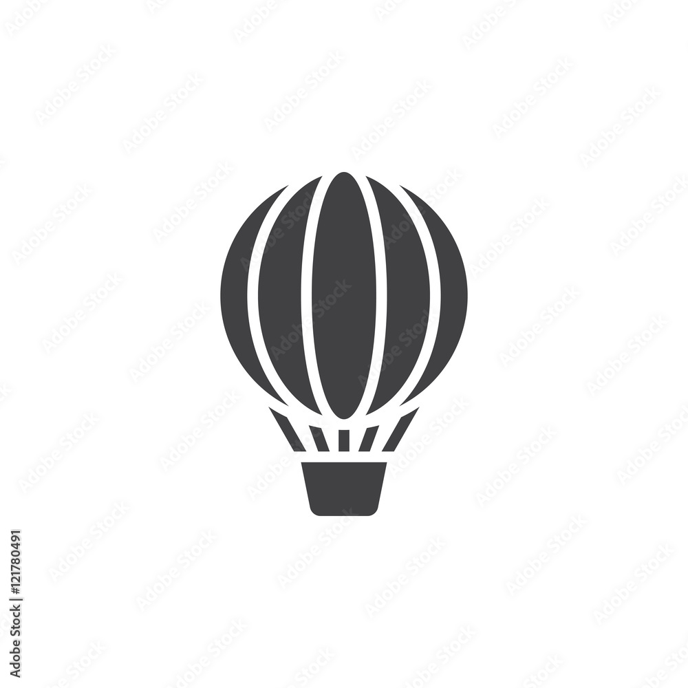 hot air balloon icon vector, solid sign, pictogram isolated on white, logo illustration hot air balloon icon vector, solid sign, pictogram isolated on white, logo illustration