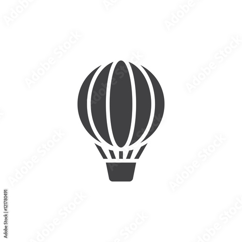 hot air balloon icon vector, solid sign, pictogram isolated on white, logo illustration