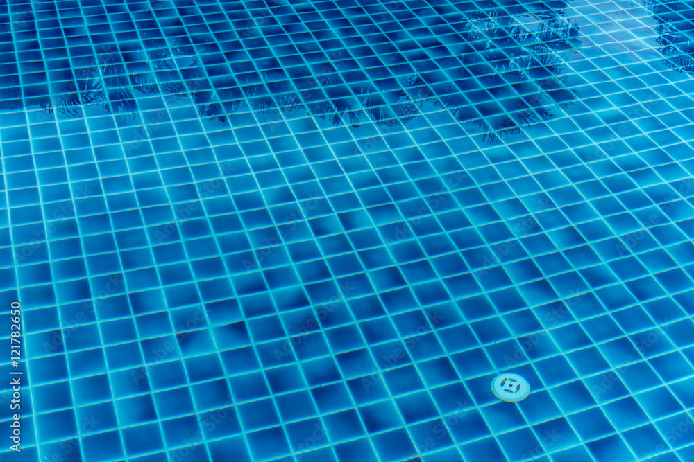 Blue water in swimming pool Blue water in swimming pool