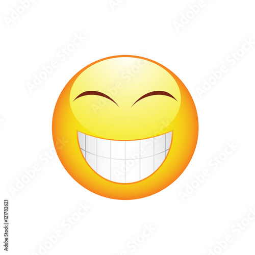 Smile emoticon with big teeth