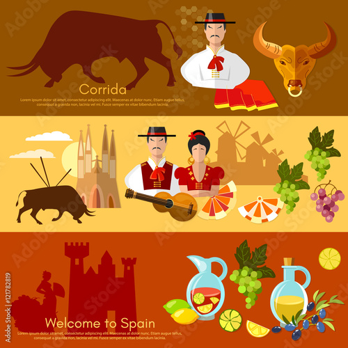 Spain banner traditions and culture spanish attractions people