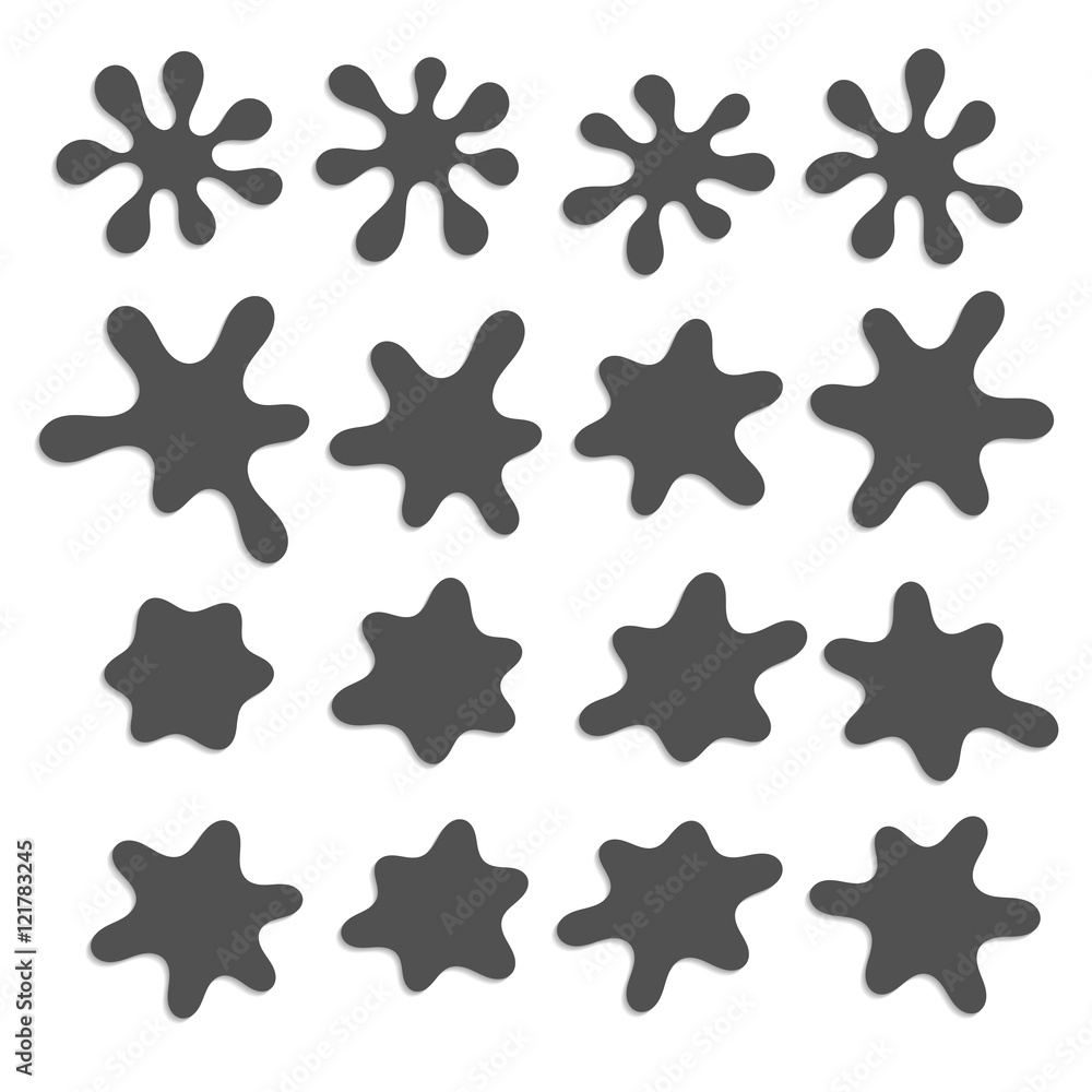 Vector illustration of black ink blot. Set of abstract black blots. Vector illustration of black ink blot. Set of abstract black blots.
