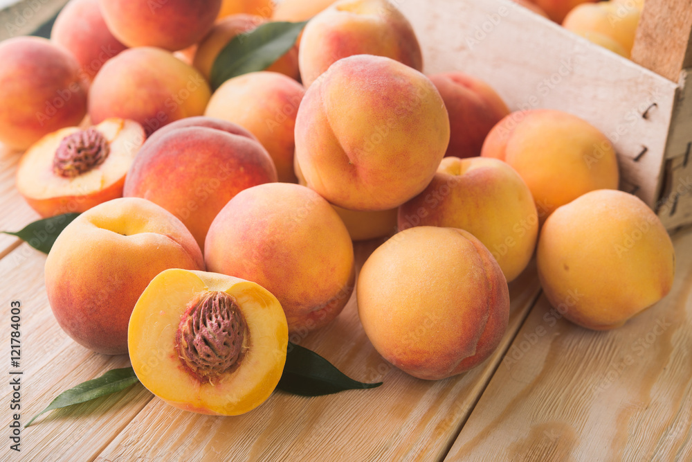 peach on wood background peach on wood background