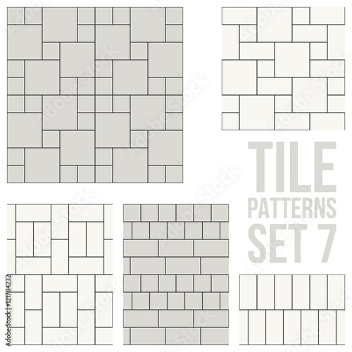 Set of thin line seamless pattern brick tile, use for background, path, toilet wall, patio, wooden floor, ceramic tile, parquet floor, stack bond and texture